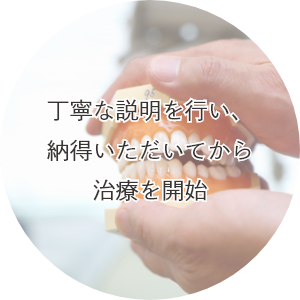 丁寧な説明を行い、納得いただいてから治療を開始